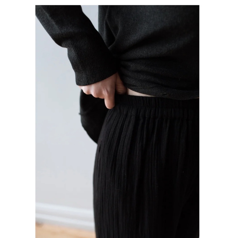 AnaaK PRIMA ARABESQUE PANTS Black 100% Cotton Gauze Pants Size 2 Medium - Picture 5 of 13